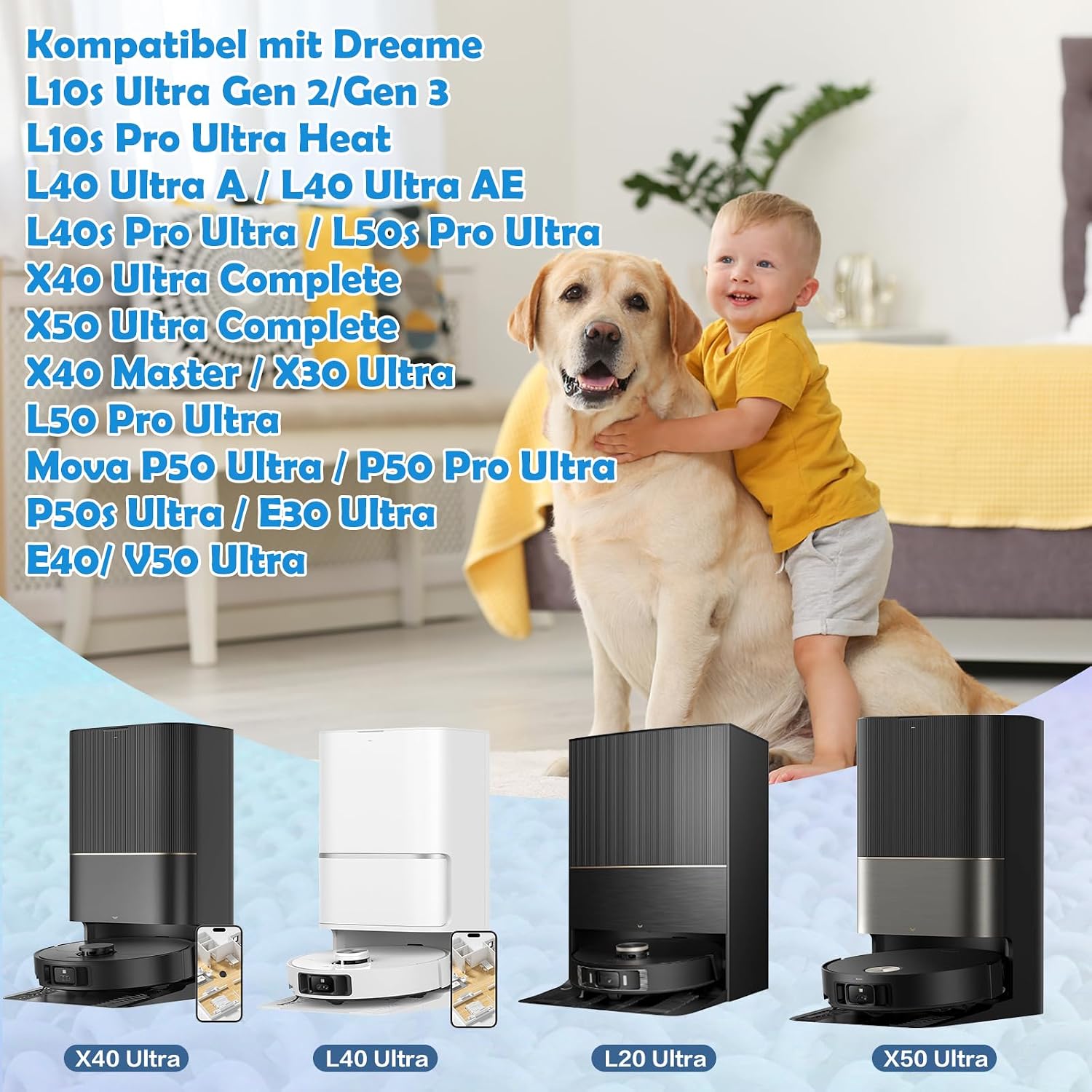 Detalle 2 de VIEWALL dweilpads voor robotstofzuigers, wasbare microvezel, set van 6