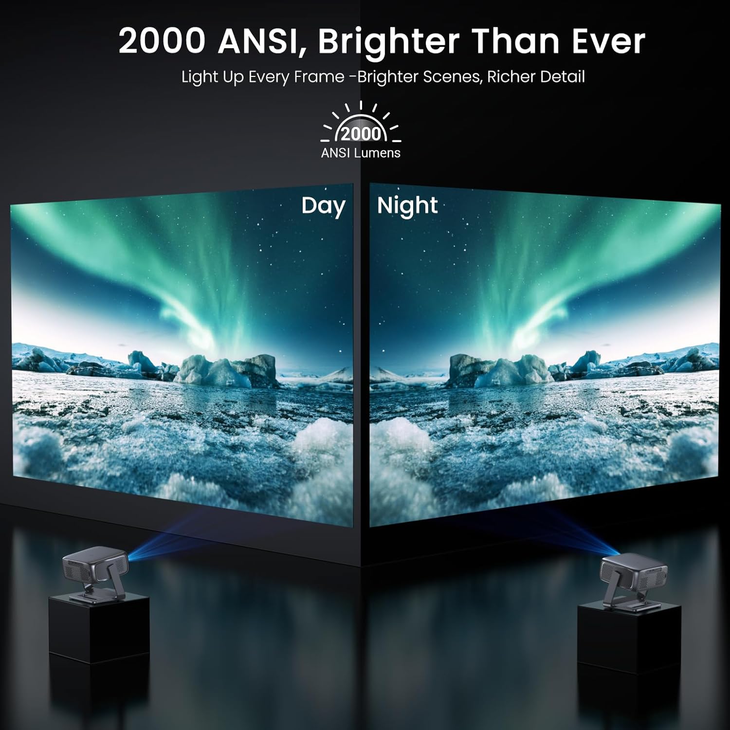 Detalle 2 de HAPPRUN 2000 ANSI Google TV 4K Decoding Projector