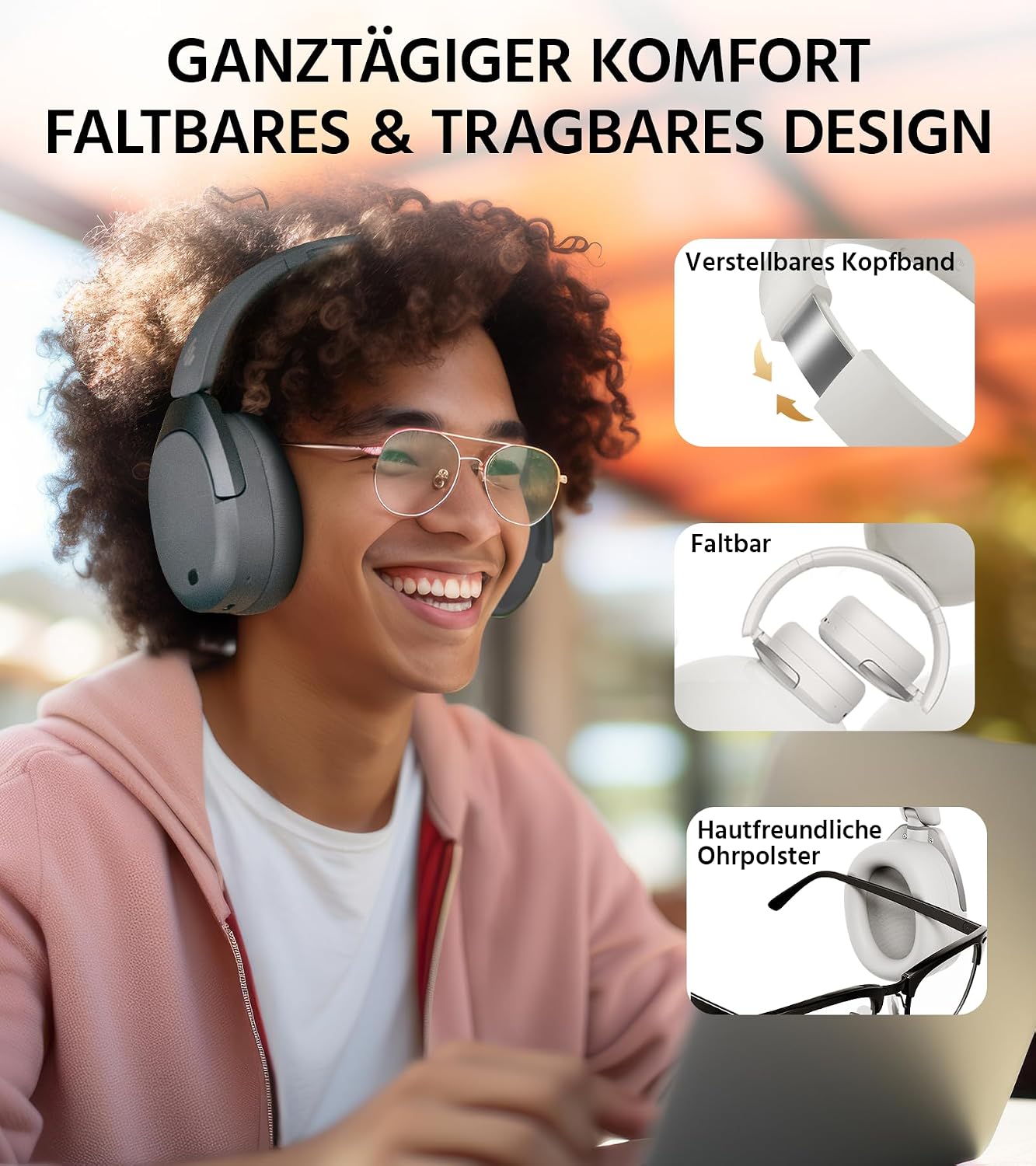 Thumbnail 6 de Edifier W830NB: Over‑Ear ANC Kopfhörer mit LDAC, -45 dB Geräuschunterdrückung und 94 Std. Akku