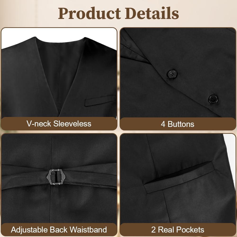 Thumbnail 3 de BSBUY Men's Black Waistcoat