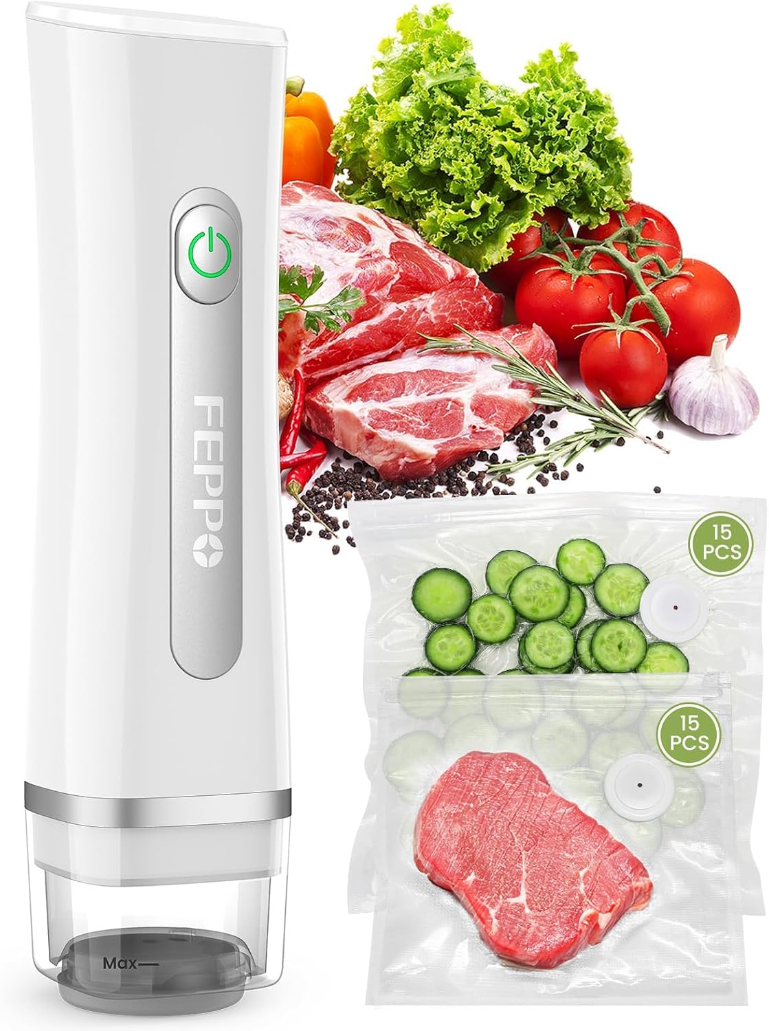 Detalle de FEPPO Vacuum Sealer 1200mAh 🥫