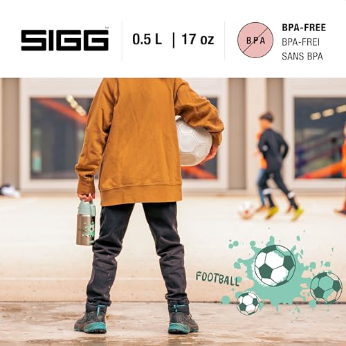 Detalle de Sigg Edelstahl Trinkflasche Kinder Shield One Love Football 0,5 L – auslaufsicher, BPA-frei