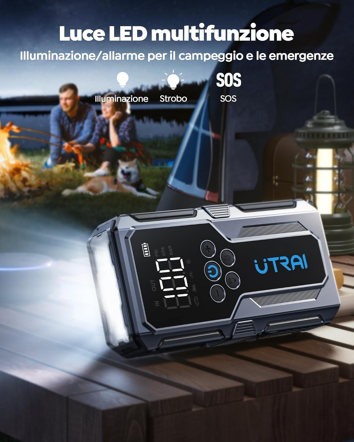 Detalle 2 de UTRAI Avviatore batteria 6000A con compressore 150 PSI