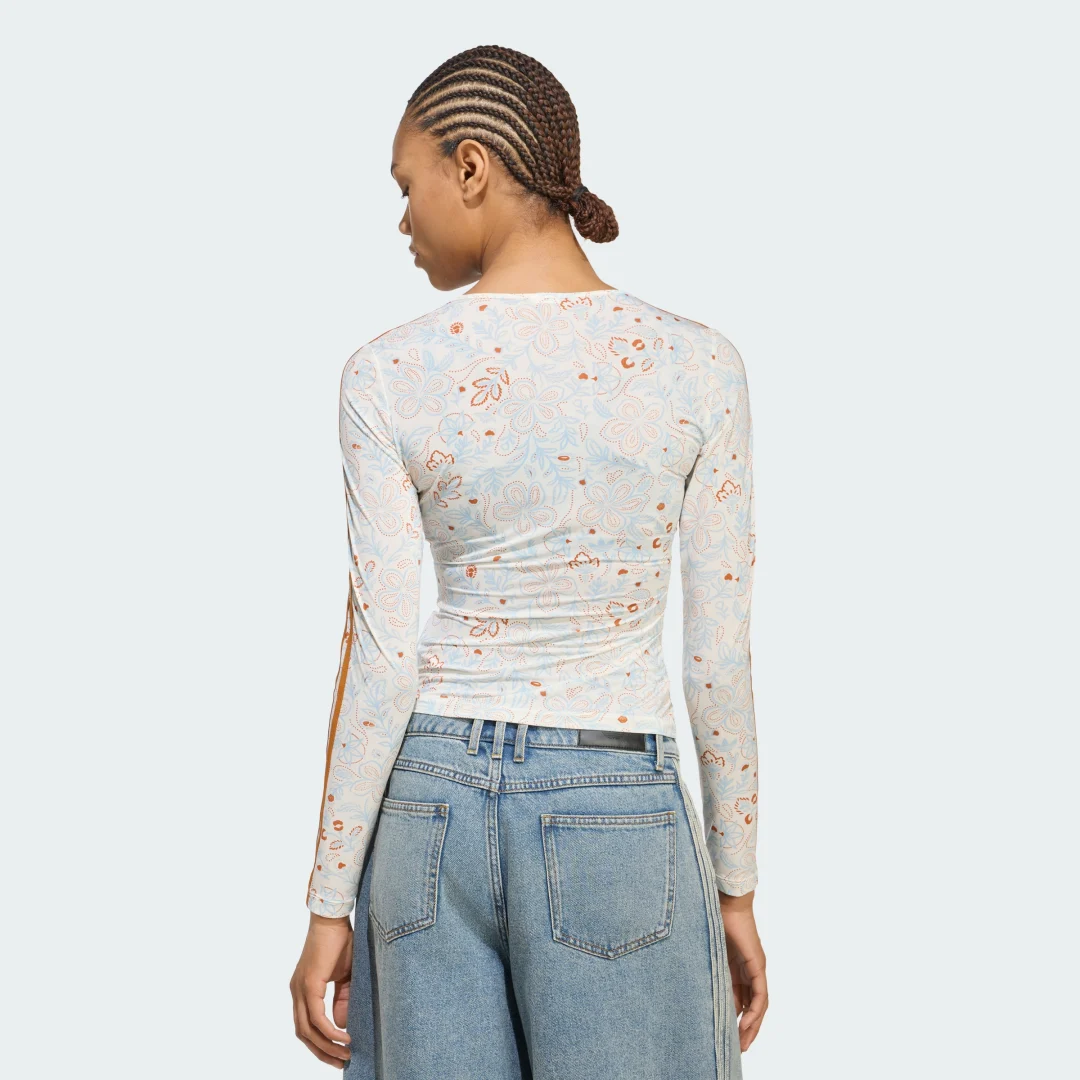 Detalle 2 de Camiseta de manga larga Adidas Originals Summer Glow Mesh Graphics – Blanca