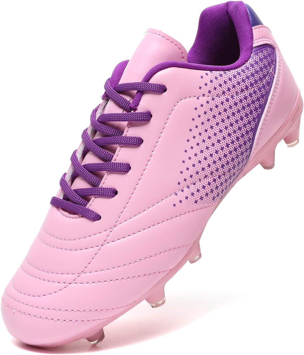 Thumbnail 1 de Kids Football Boots Cleats for FG/AG – Breathable Leather Trainers with Shock-Absorbing Studs