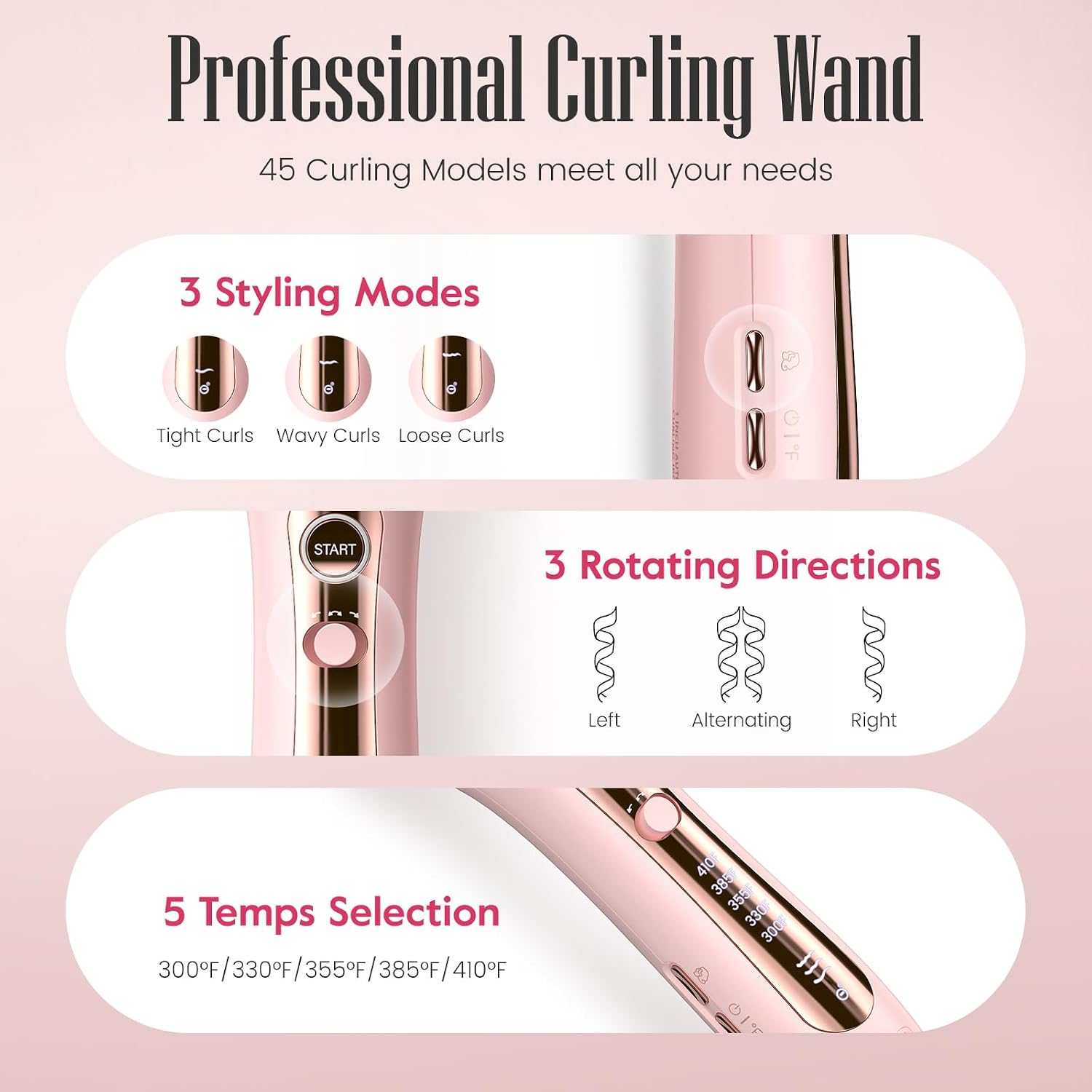 Detalle 2 de ZAVAREA Automatic Rotating Curling Iron (1 Inch) for Long Hair — Beach Waves & Loose Curls, Dual Voltage