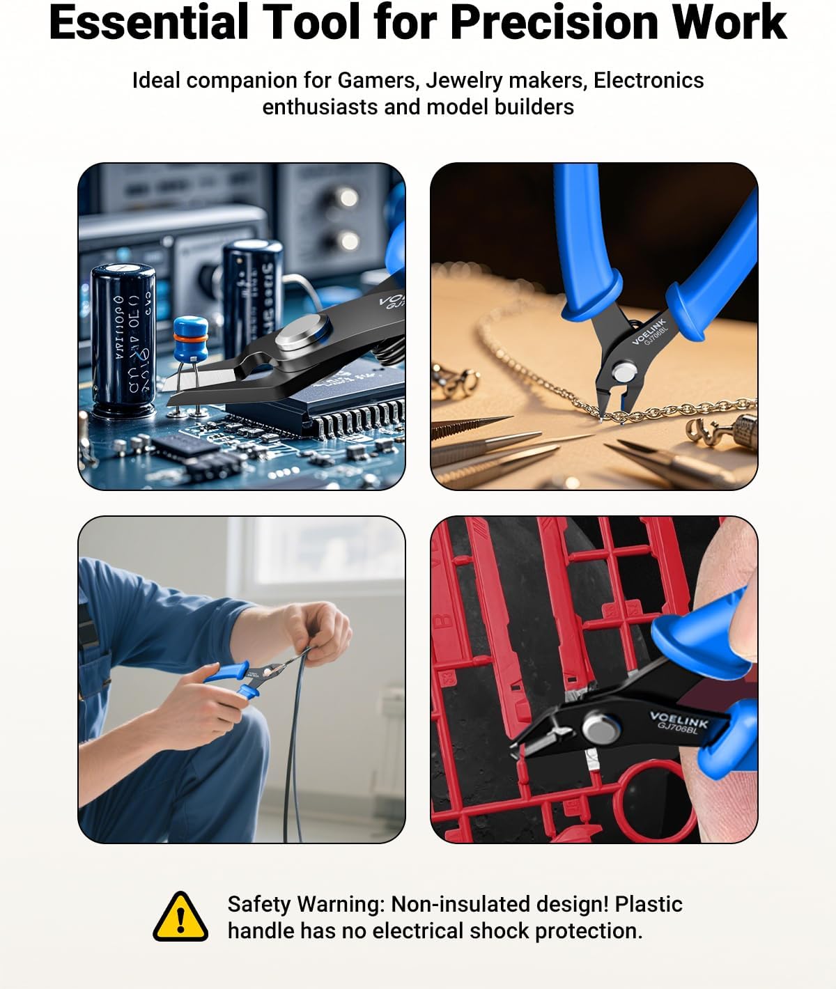 Thumbnail 5 de VCELINK Pince coupante précision 129 mm bleue — mini pince pour modélisme, électronique et bricolage