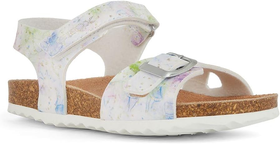 Detalle de Geox Mädchen J Adriel Girl C Sandalen mit Klettverschluss – Lederinnenfutter und flexible Gummisohle
