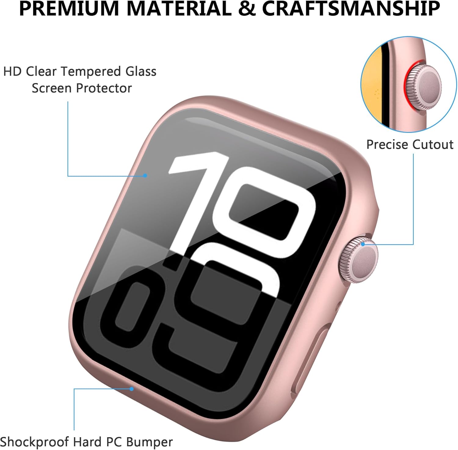Thumbnail 1 de Tiorecime 8-Pack Case for Apple Watch Series 9/8/7 45mm with Tempered Glass Screen Protector