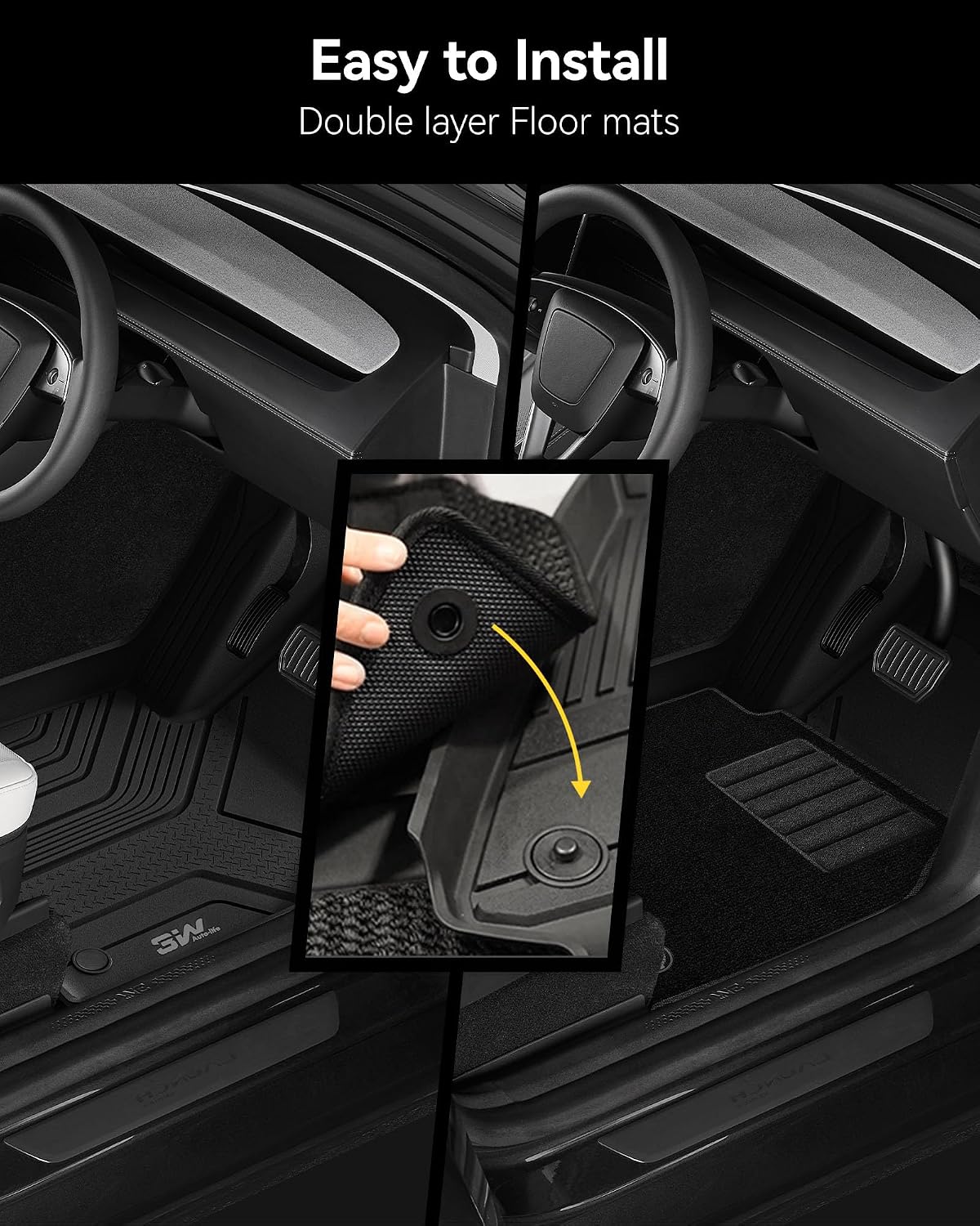 Thumbnail 3 de 3W 2-Layer Floor Mats & Boot Liner for 2025–2026 Tesla Model Y Juniper