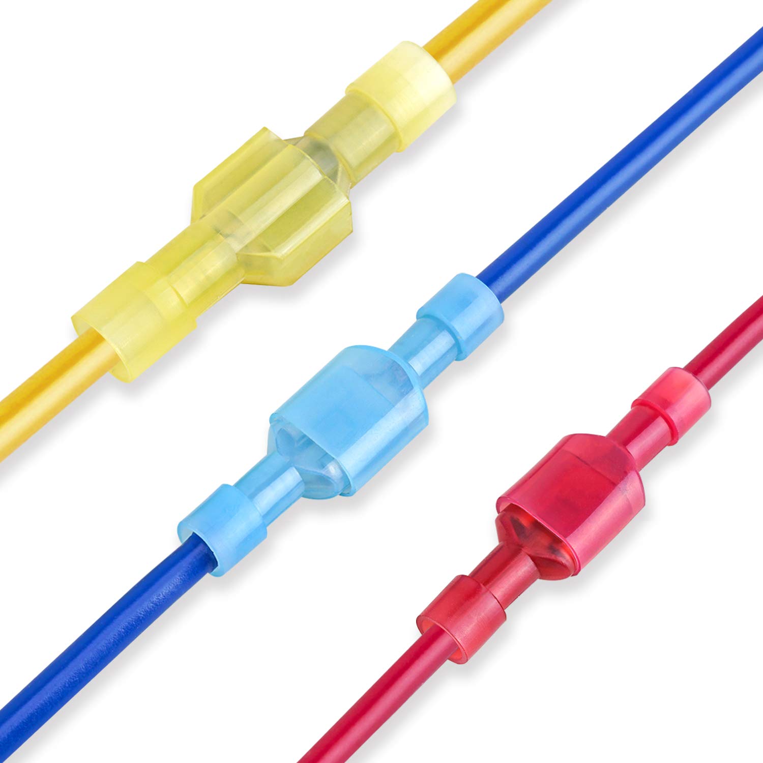Detalle de TICONN TICONN-244-NL200 Spade Connector Kit, 200-Piece Nylon-Insulated Crimp Terminals