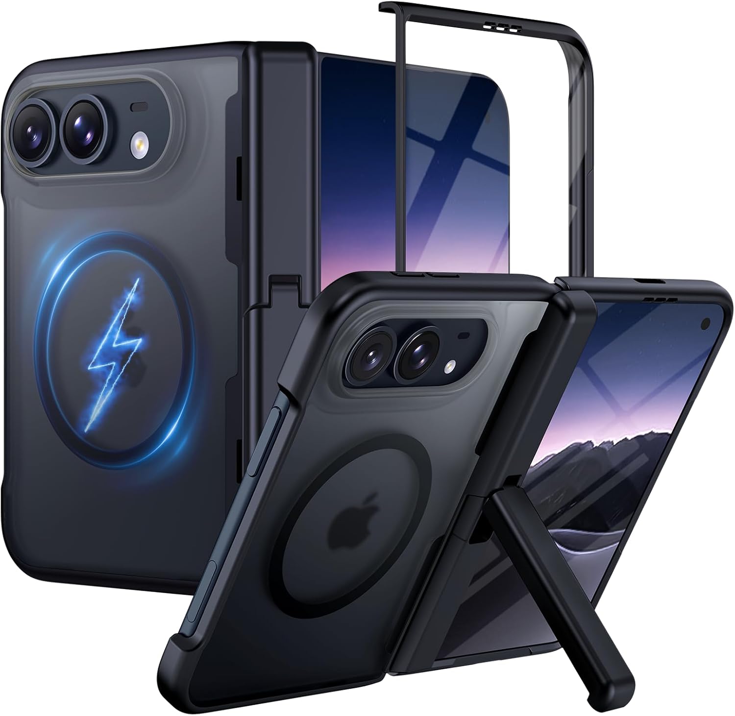 Detalle de H HUALELE WTL-IP Duo iPhone Duo Case with Stand, Magnetic Ring and Hinge Protection