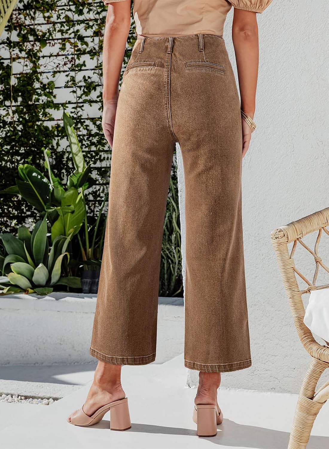 Thumbnail 2 de Sidefeel Women's Wide Leg Jeans: High Waist, Zimbaplata Denim, Stretchy & Comfortable