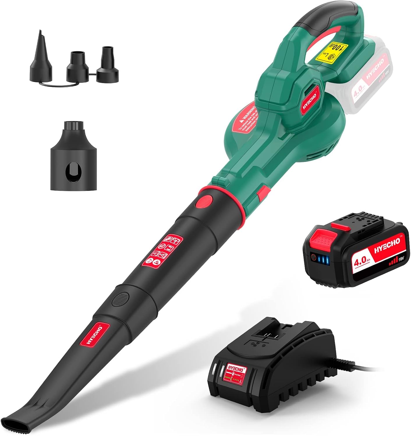 Detalle de Soffiatore a Batteria HYECHO: versatilità e leggerezza per foglie, polvere e gonfiaggi