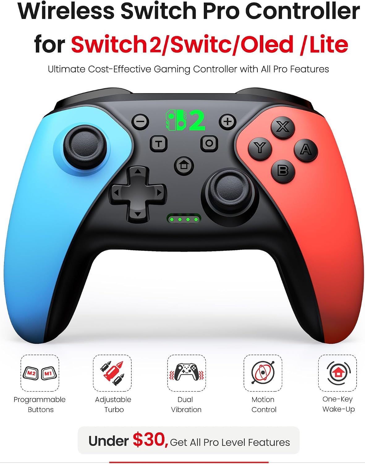 Thumbnail 2 de BEBONCOOL GAMING Switch 2 Controller (Switch / Switch Lite / OLED, Android, iOS, PC) – Wireless Pro Gamepad with Turbo & Macros