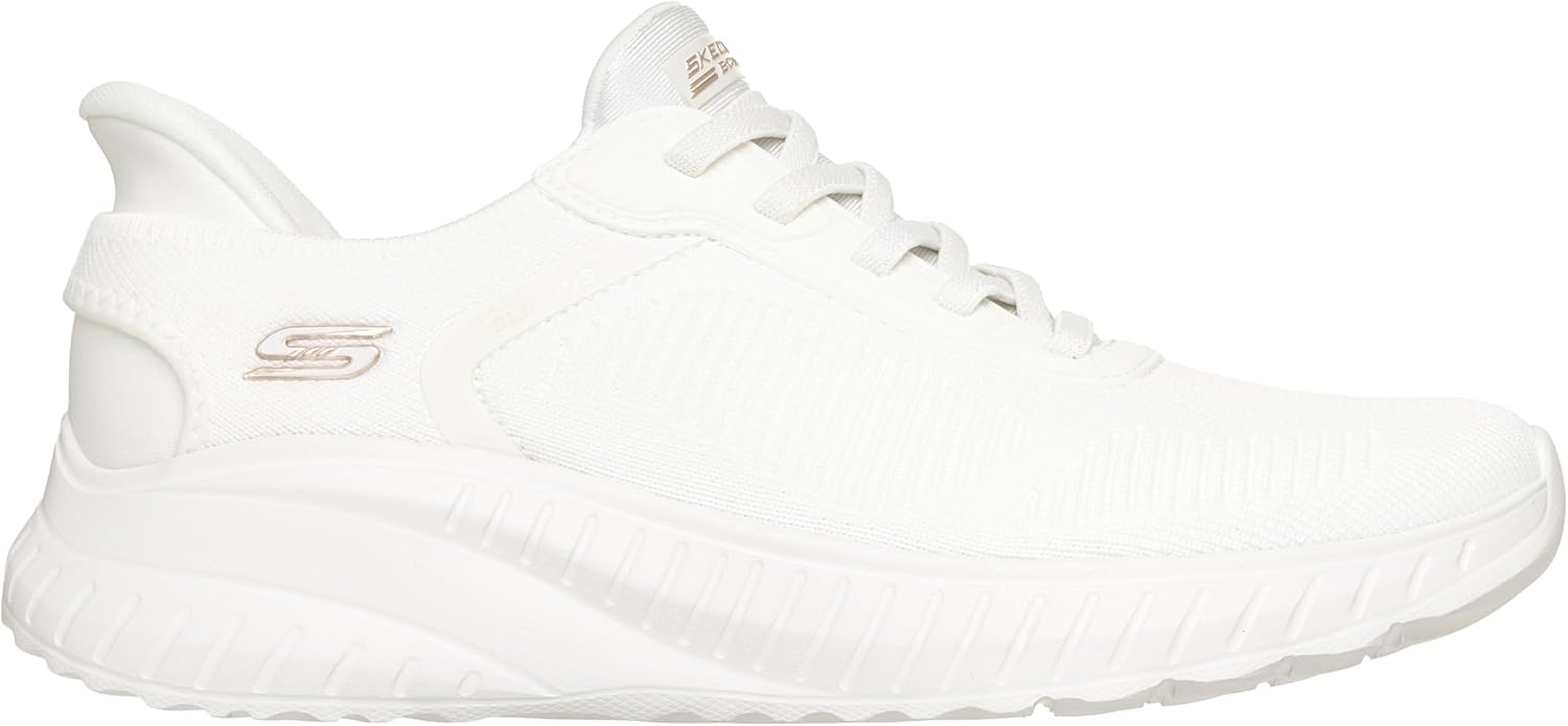 Detalle de Skechers Damen Bobs Squad Chaos Current Muse Slip-Ins – Off White Textile, Größe 39 EU