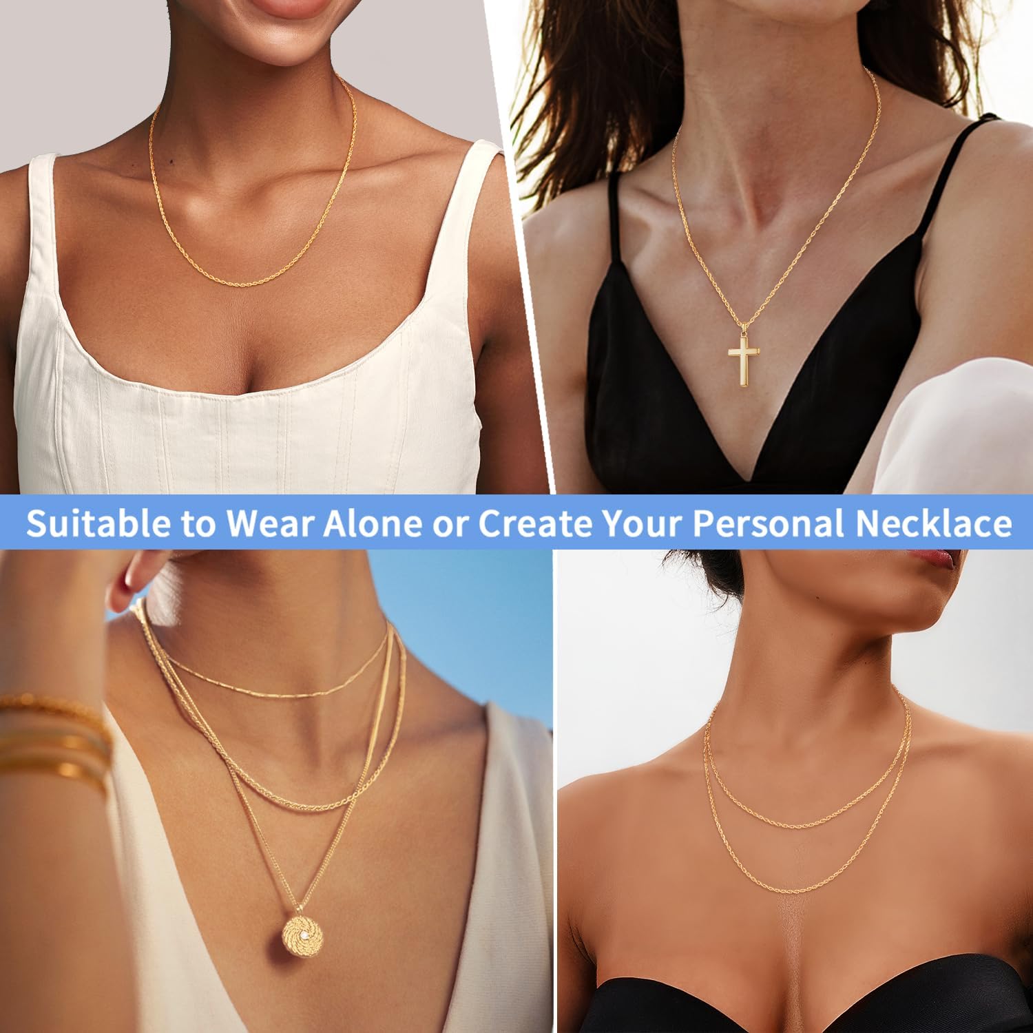 Detalle 2 de Jewlpire Rope Chain Necklace, 2mm
