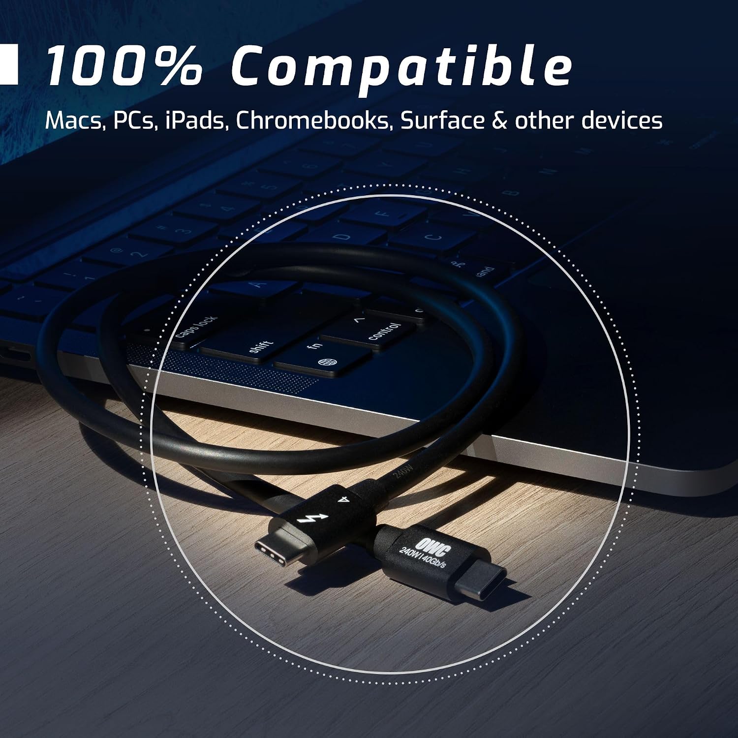 Detalle de OWC Thunderbolt 4 cable 40Gbps, 0.7m