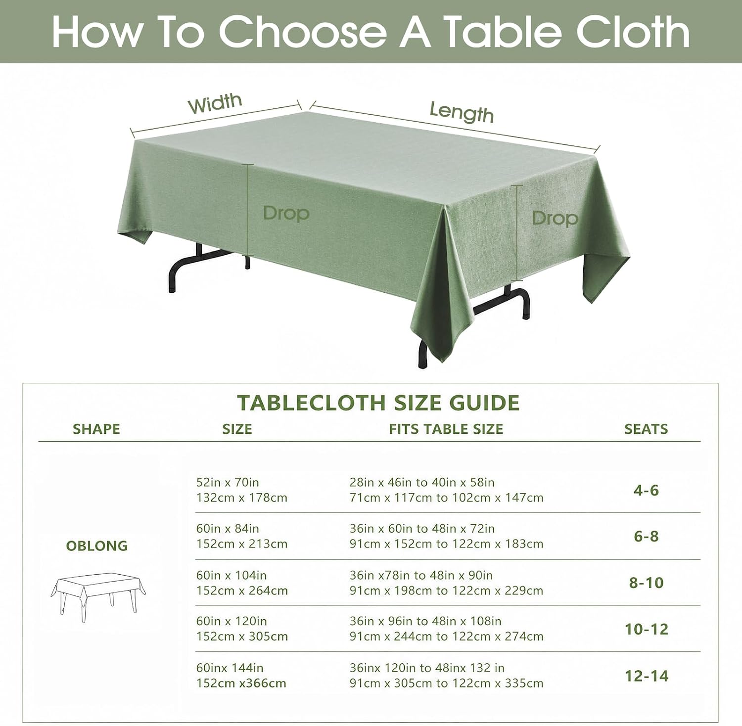 Thumbnail 5 de Veblandy Tablecloth 60 x 120 Inch 🍽