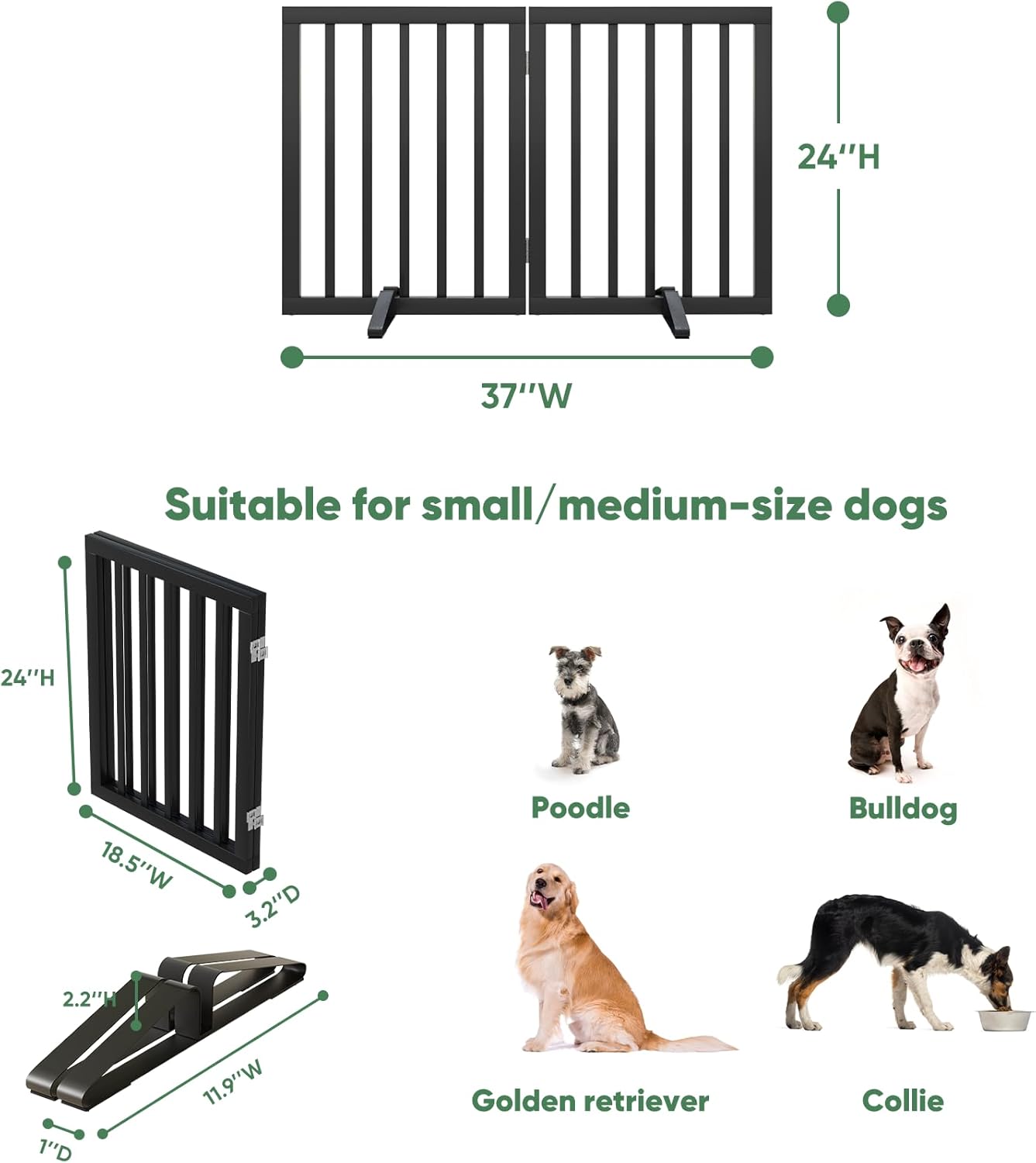 Thumbnail 1 de Algherohein Dog Gate 36 inch doorway pet barrier