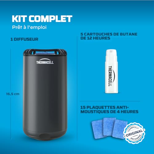 Detalle de Thermacell Diffuseur Anti-Moustiques et Moustiques Tigres – 20 m², 60 h
