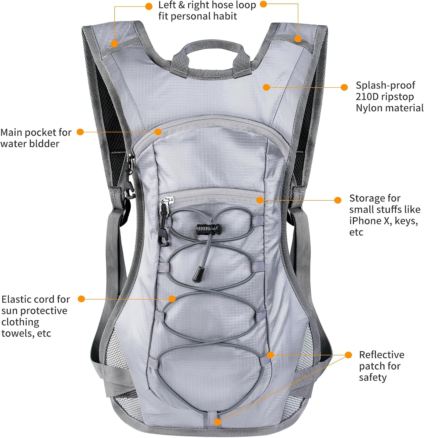 Detalle 2 de Unigear 2L Hydration Pack Backpack with Nylon Build and Adjustable Straps