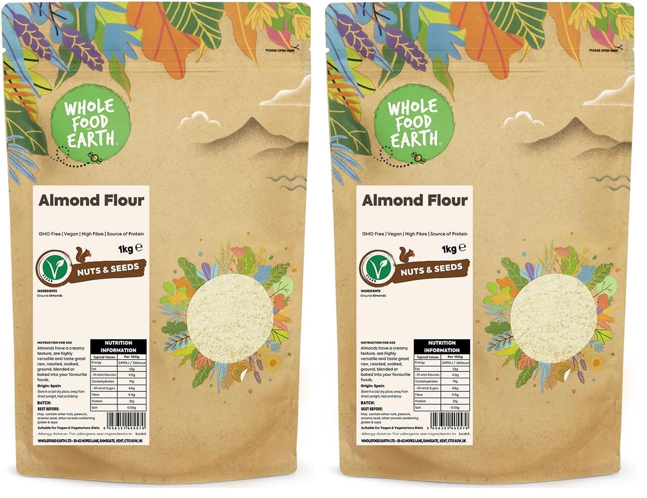 Thumbnail 6 de Wholefood Earth Mandelmehl 1 kg – GMO-frei, ballaststoffreich und Proteinquelle