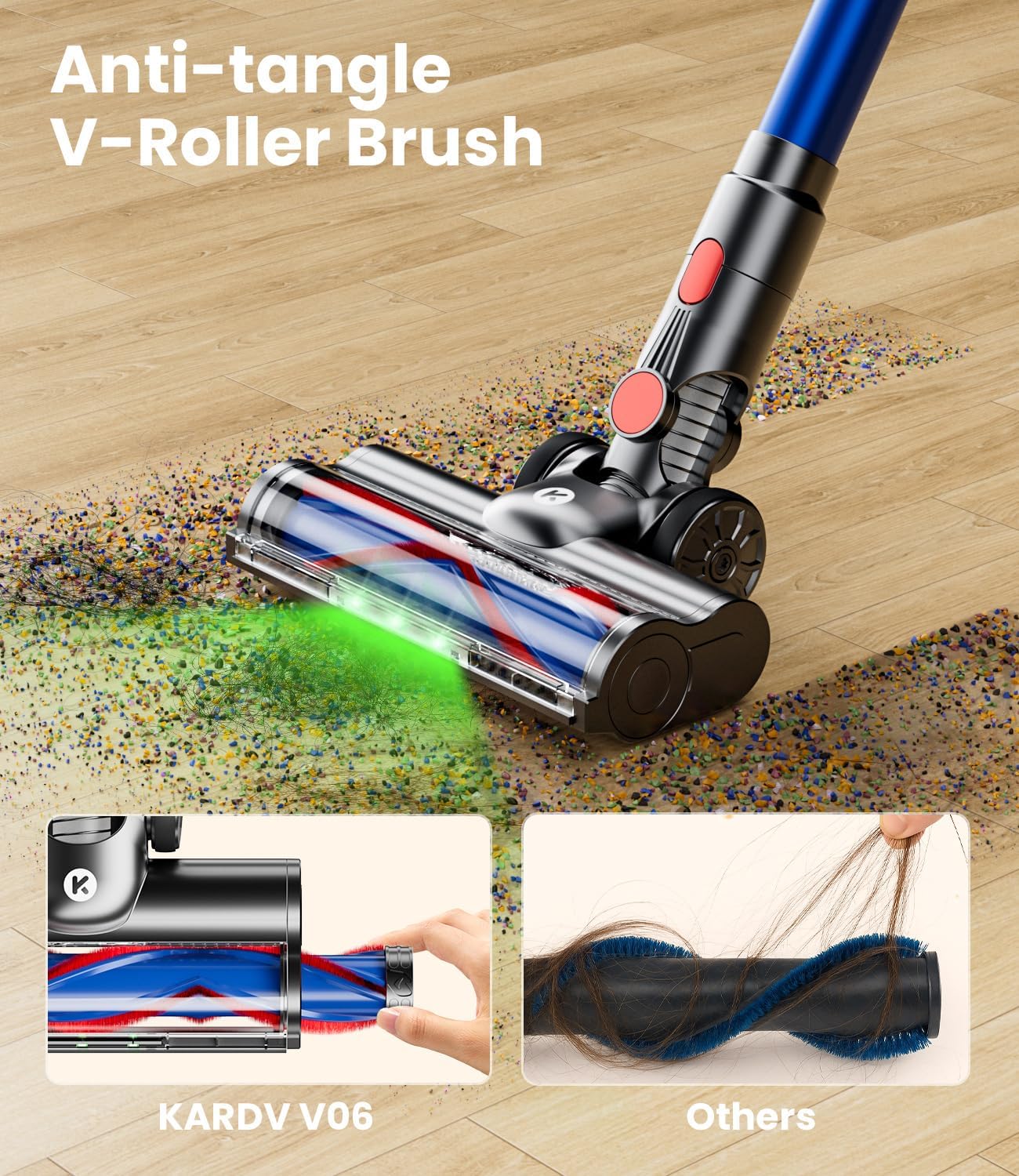 Detalle de KARDV Cordless Vacuum 60-Minute Run Time ⌈8 in 1⌉