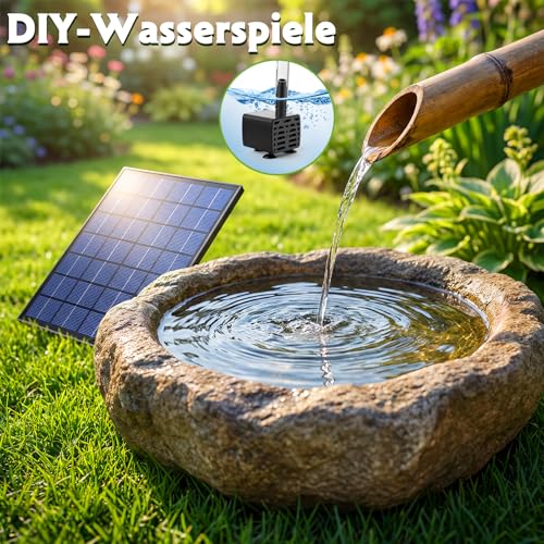 Thumbnail 6 de AISITIN Solarbrunnen 2,5 W DIY Teichpumpe mit 1,2 m Wasserleitung