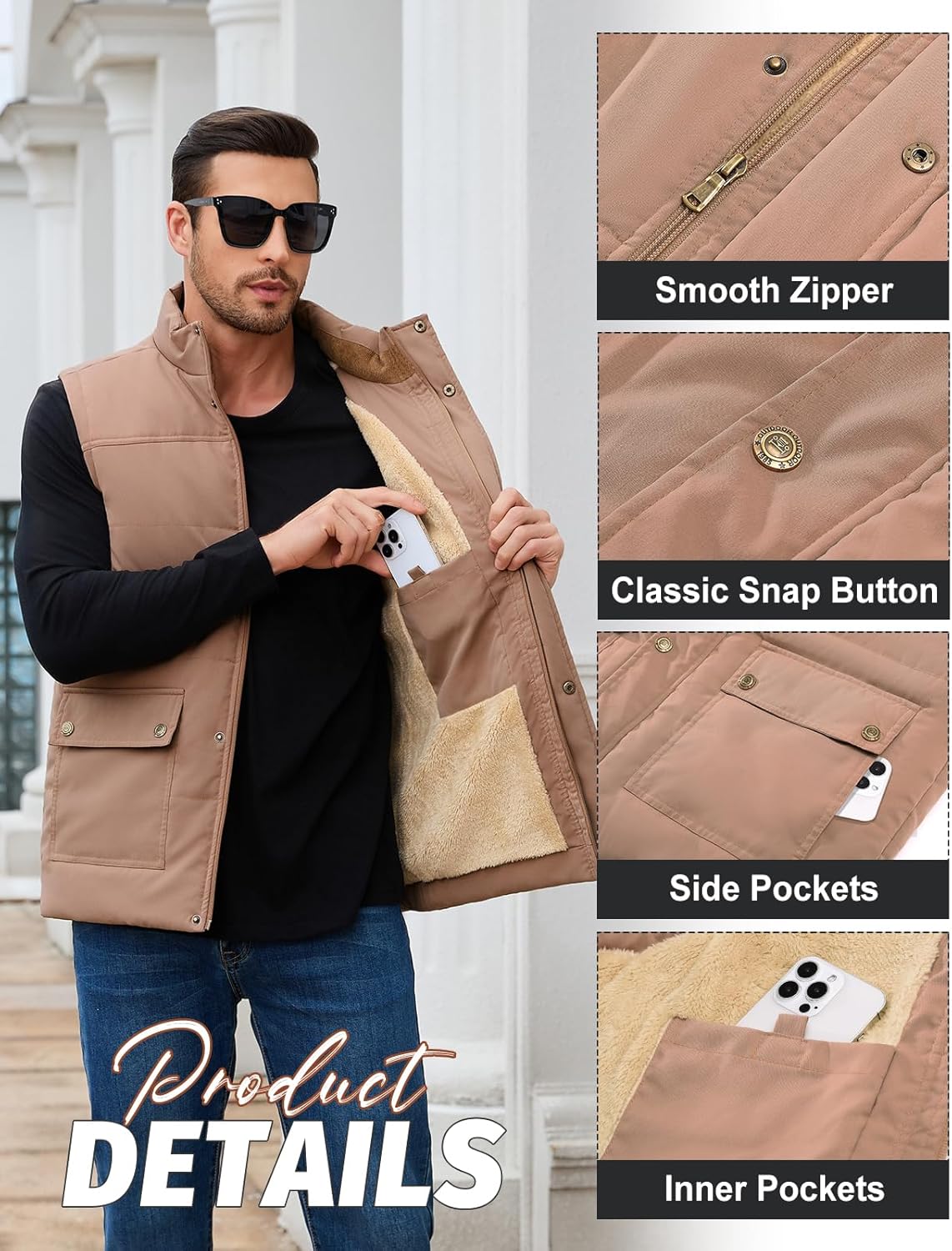 Detalle de Xnova Veste Sans Manches Homme Doublure Polaire — Chaude et Polyvalente