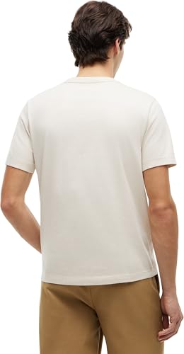 Detalle de Tommy Hilfiger Herren T-Shirt Kurzarm Seasonal Solid Tee mit Rundhalsausschnitt, Elfenbein (Newsprint), XL