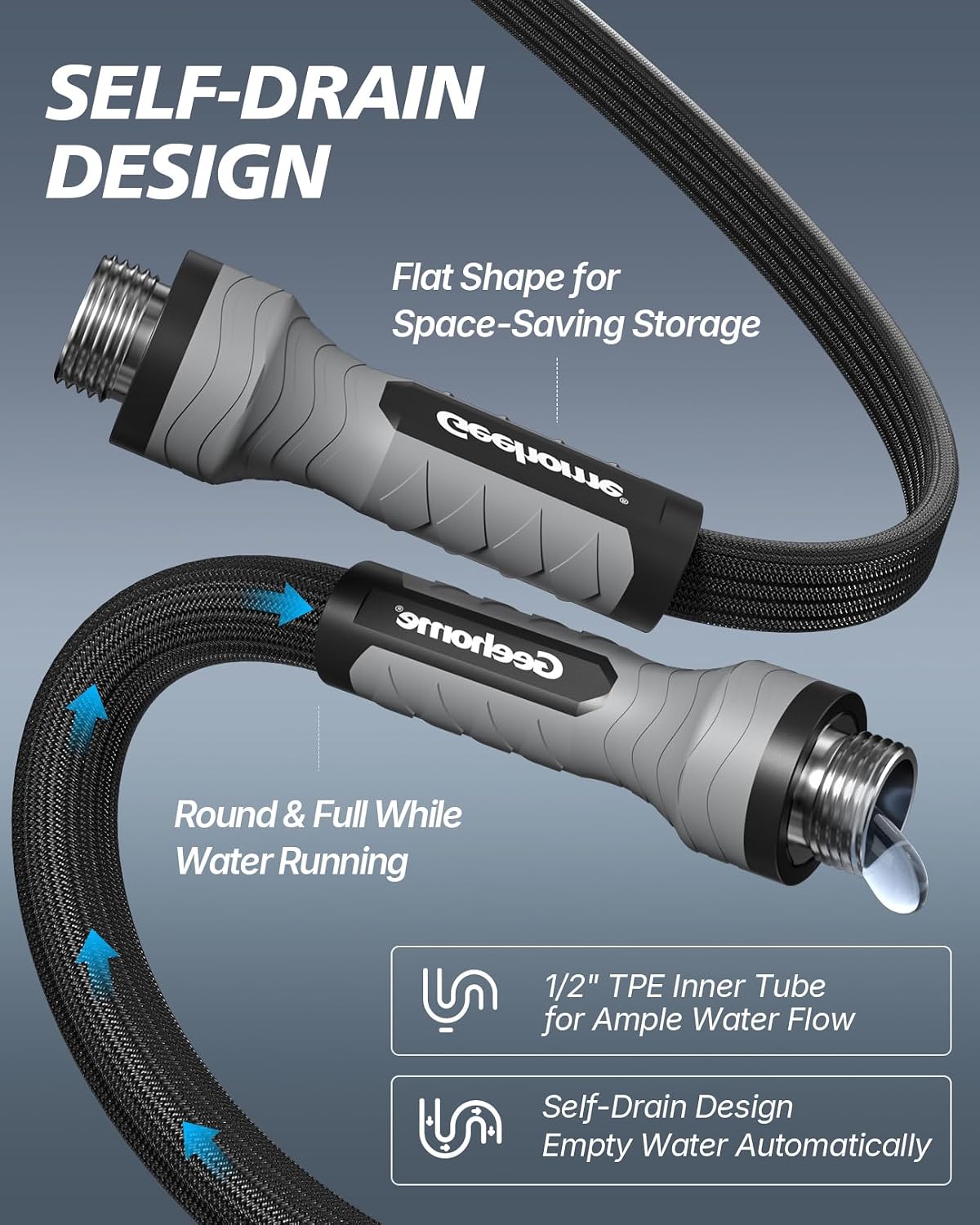 Detalle 2 de Geehome Flat Garden Hose 50FT