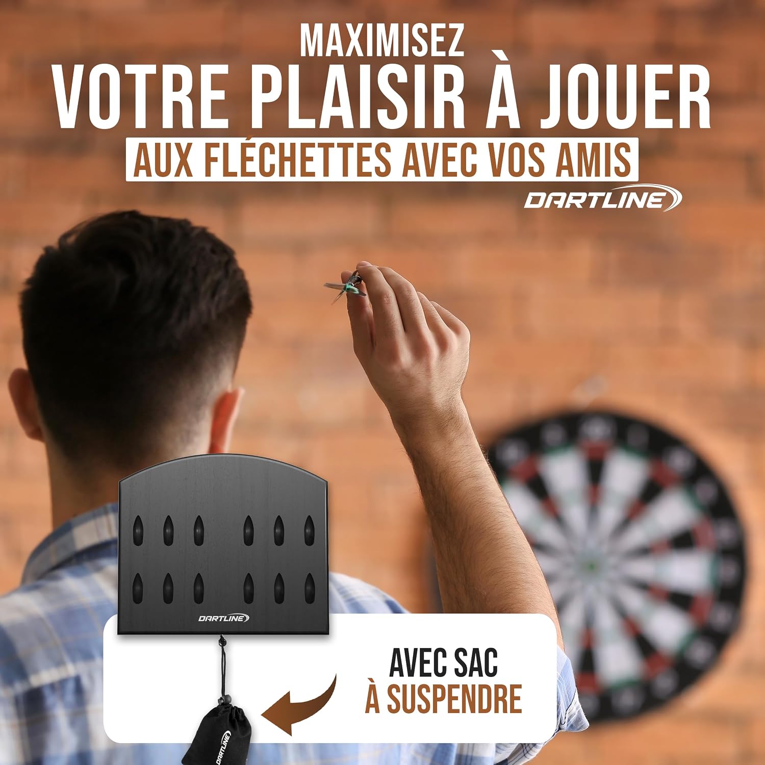 Thumbnail 6 de Porte-fléchette mural bois 12 fléchettes