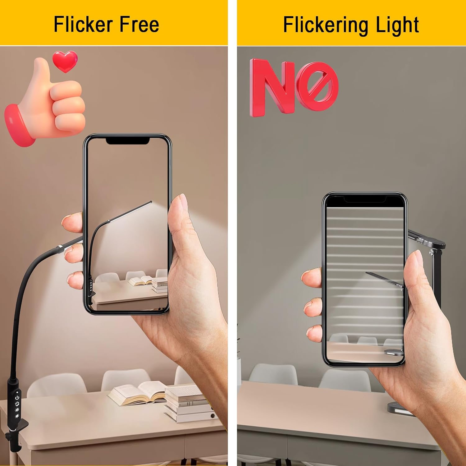 Thumbnail 5 de CGBE Extra-lange Nageltischlampe 60 cm – 360° Schwanenhals, Klemme, 3 Farbmodi, 5 Helligkeiten