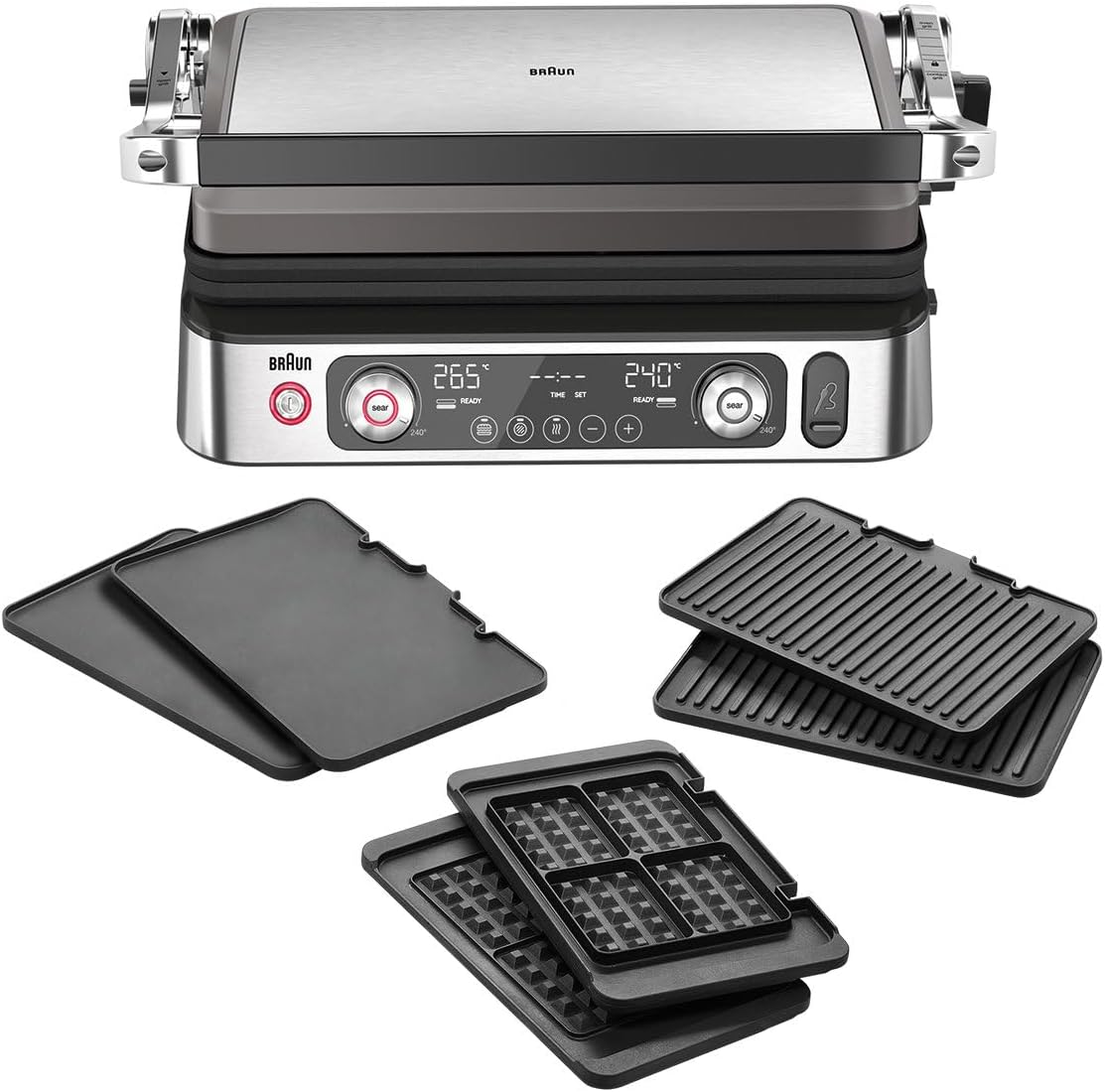 Thumbnail 3 de Braun MultiGrill 9 CG 9167 Kontaktgrill mit Grill-, Flach- und Waffelplatten & Temperaturfühler