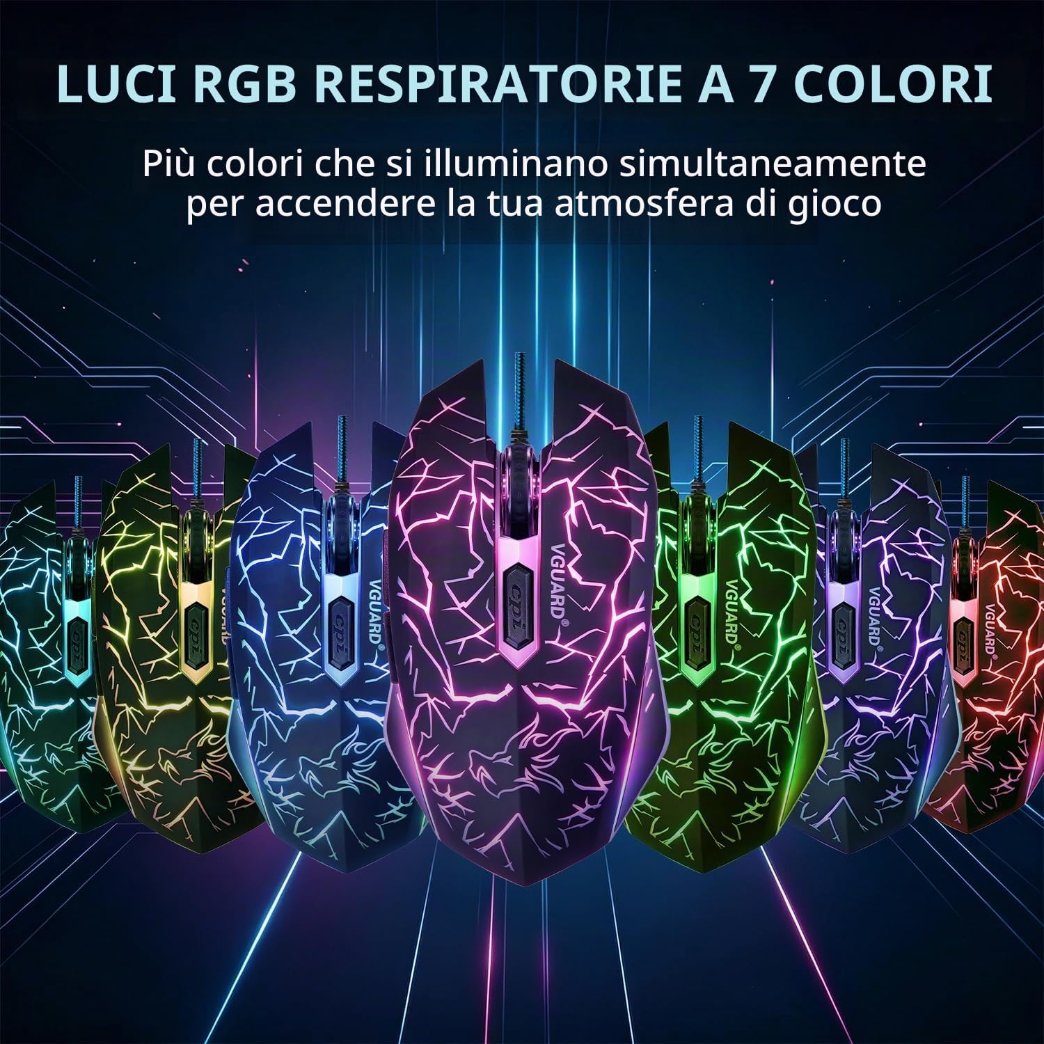 Detalle 2 de VGUARD Mouse da gaming 6 pulsanti, DPI 2400