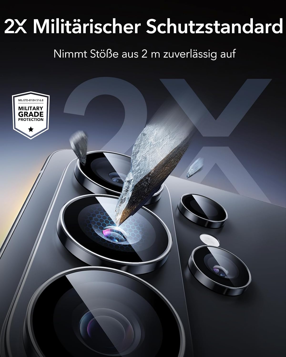 Detalle 2 de ESR Kameraschutz aus Glas für Samsung Galaxy S26 Ultra – Individuelle Linsenfolien mit Aluminiumrahmen