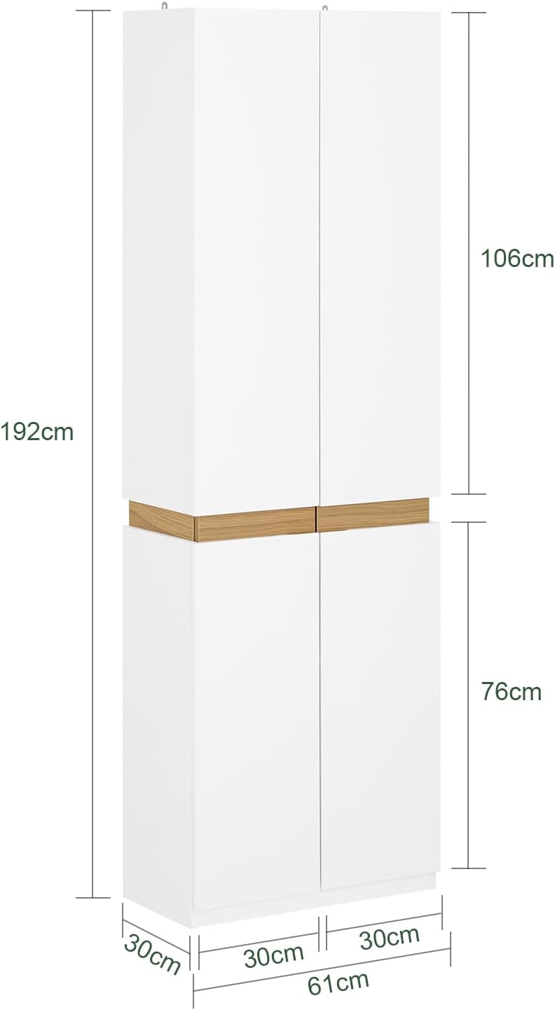 Thumbnail 2 de SoBuy Armoire Chambre Dressing Penderie KSB01-W – rangement haute 2 portes, 5 compartiments, blanc