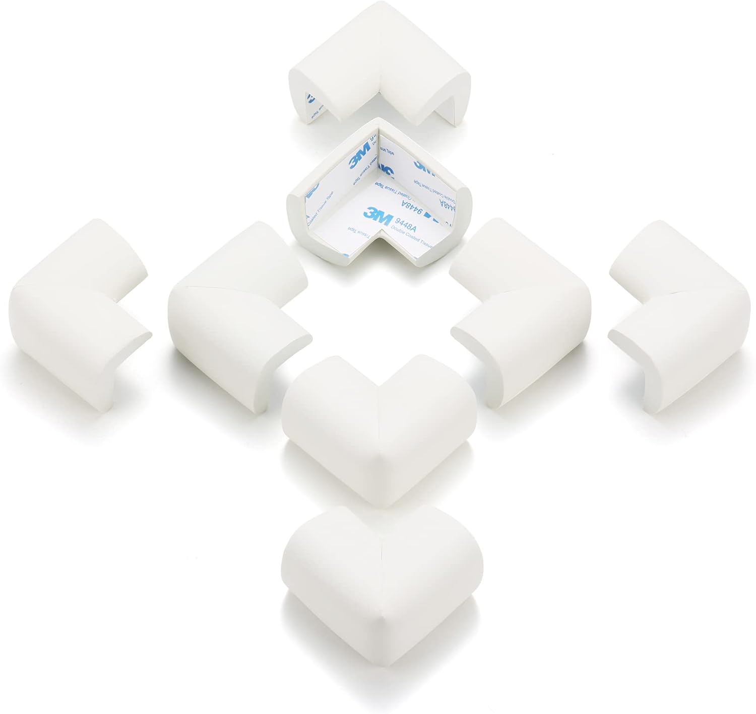 Detalle de AIXMEET 8 Corners Soft Foam Furniture Corner Guards, White, 8-Pack