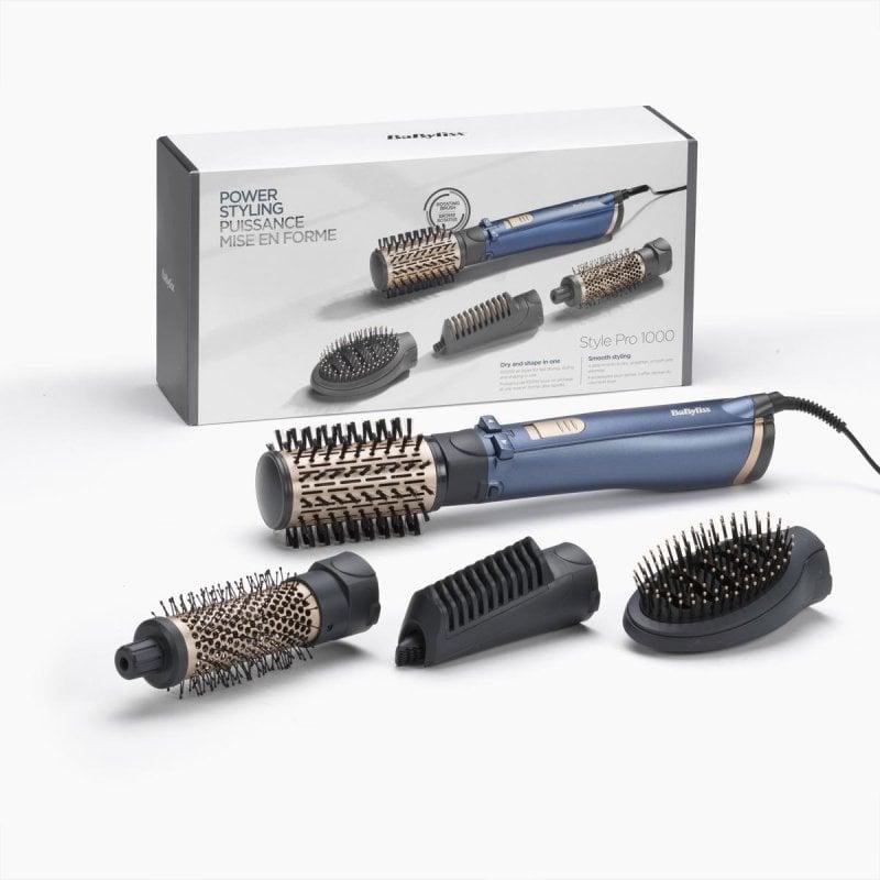 Detalle de Cepillo Moldeador BaByliss AS965E 1000W: cerámica, iónico y 4 accesorios para peinado rápido