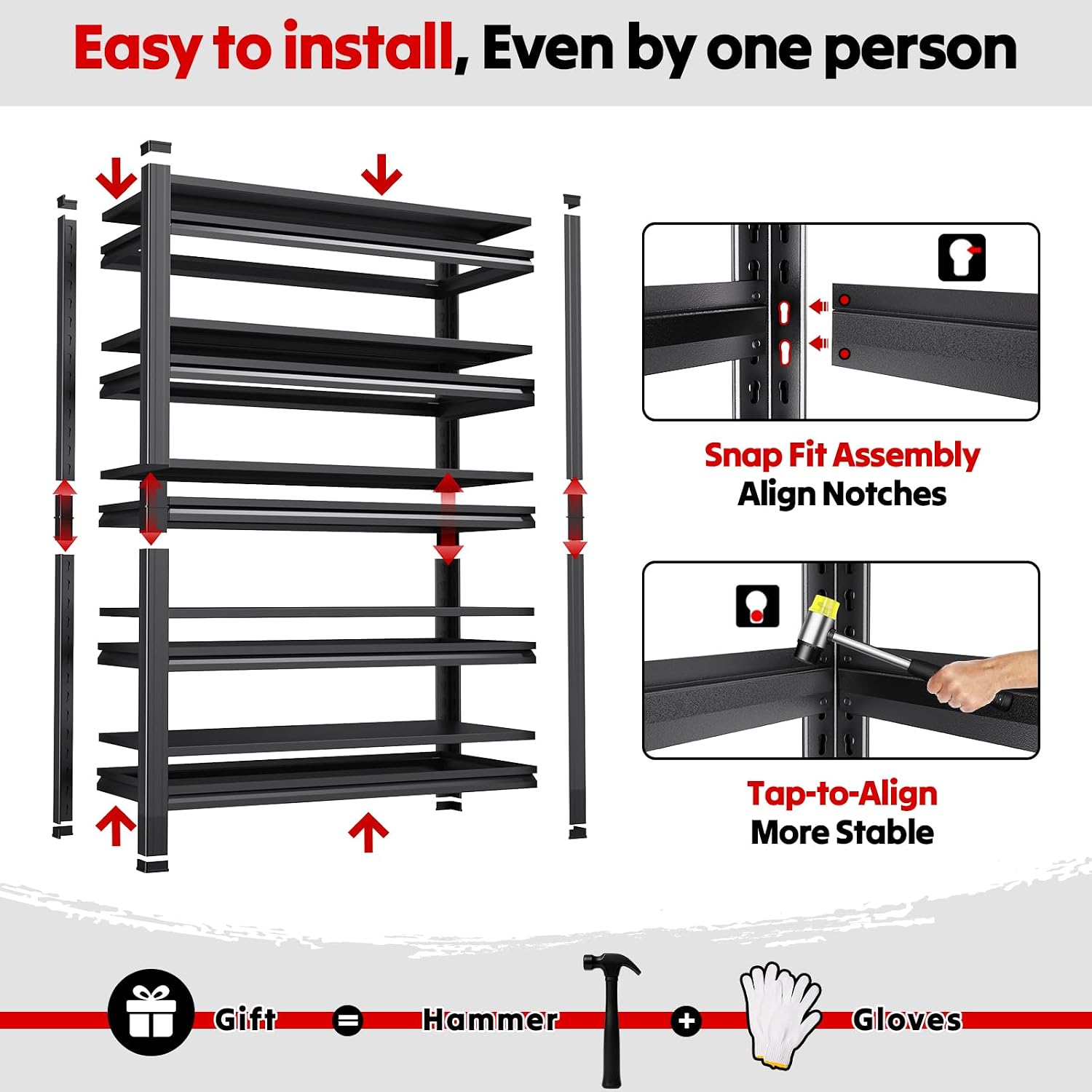 Detalle de Metal Storage Shelving, 71.2-Inch