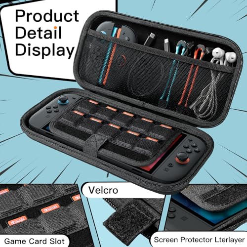 Detalle de JETech Schutztasche für Nintendo Switch 2 (2025) – Schwarz