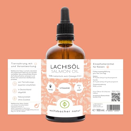 Thumbnail 6 de Wolfsbacher Lachsöl für Katzen mit Omega-3 & Omega-6 – 100 ml