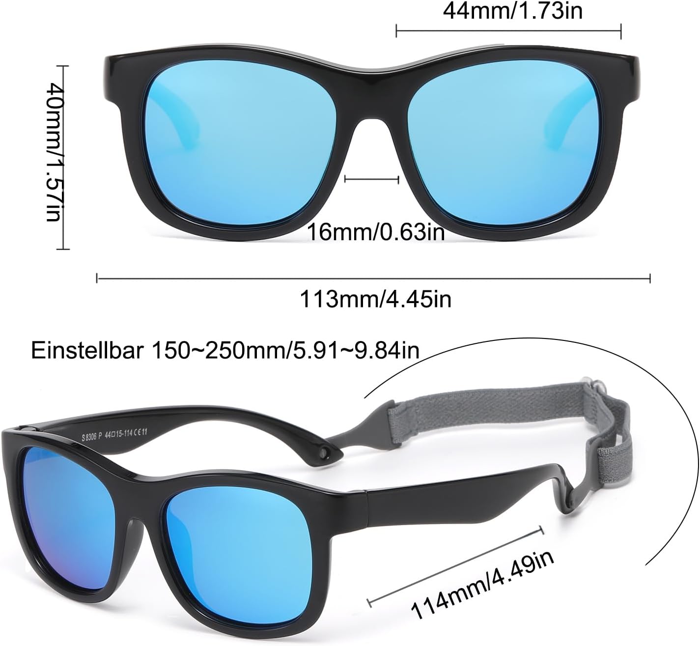 Thumbnail 3 de Lunettes de soleil polarisées bébé (0 à 3 ans) avec lanières en TPEE souple