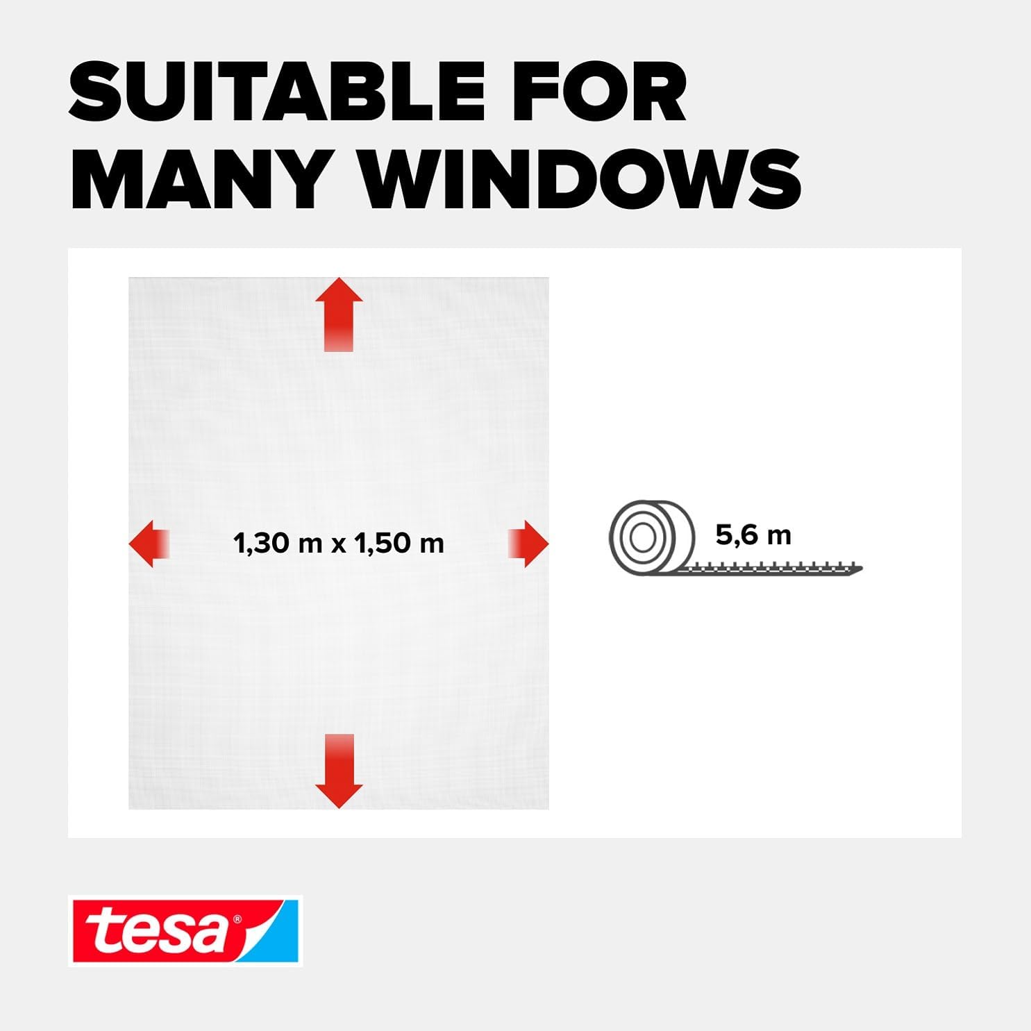 Detalle de TESA Insect Stop Hook & Loop STANDARD for Windows: White, 130 cm x 150 cm