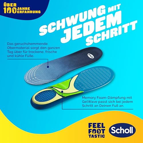 Detalle 1 de Scholl GelActiv Plantillas deportivas para hombre, absorción y suspensión