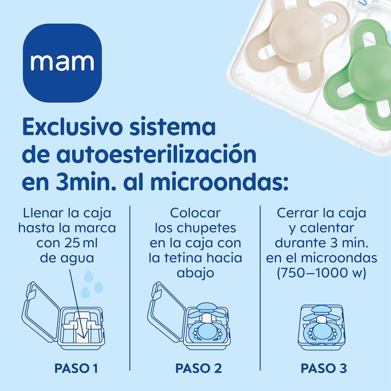 Thumbnail 3 de MAM Chupete 2-6 Meses con Caja Autosterilizadora Rosa