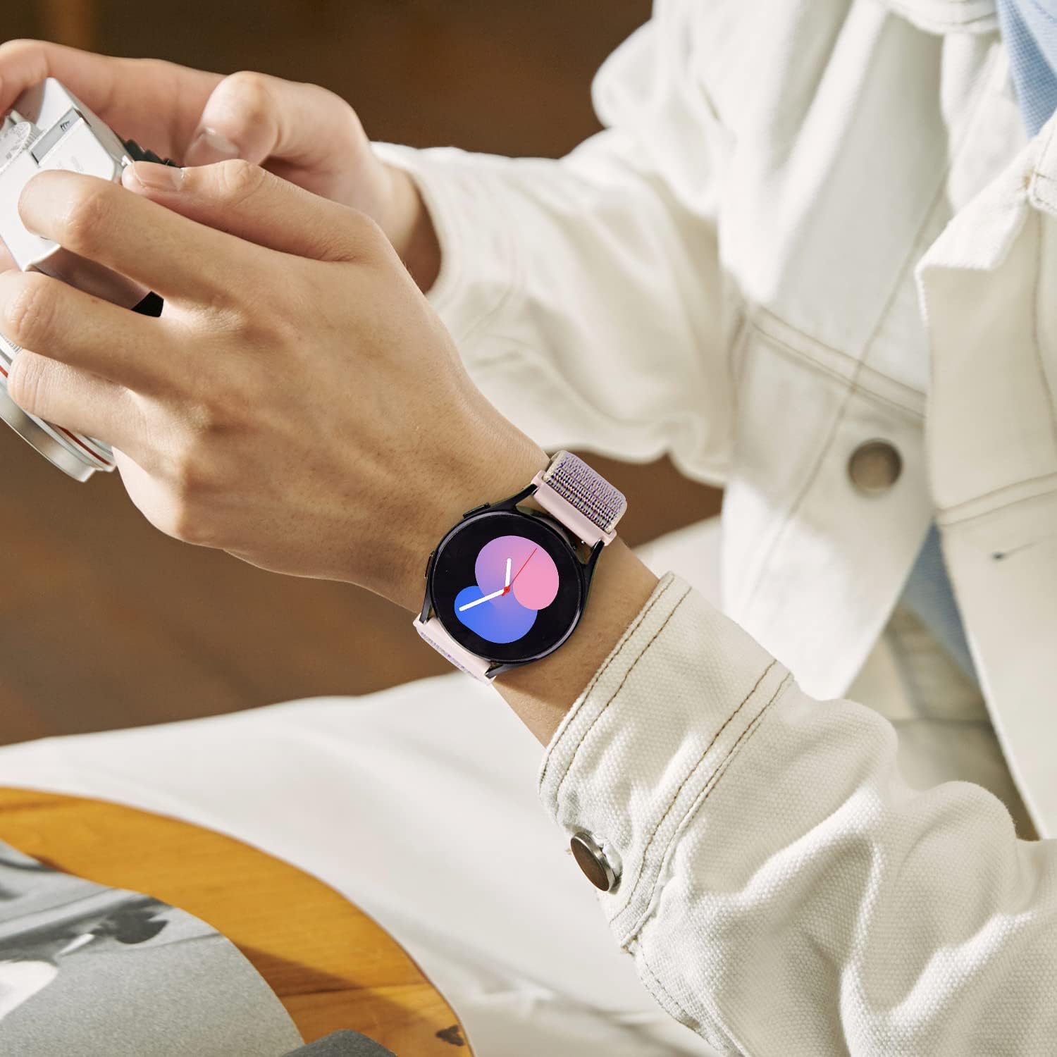 Thumbnail 5 de Vodtian 20 mm Nylon-Armband mit Klettverschluss für Samsung Galaxy Watch 7/6/5/4 & weitere (40/44 mm, 45 mm, 43/47 mm)