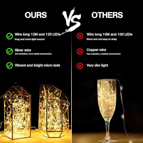 Thumbnail 3 de Hoteril Luci Albero di Natale, Luci da Esterno USB 12 m con Interruttore – LED 2700K