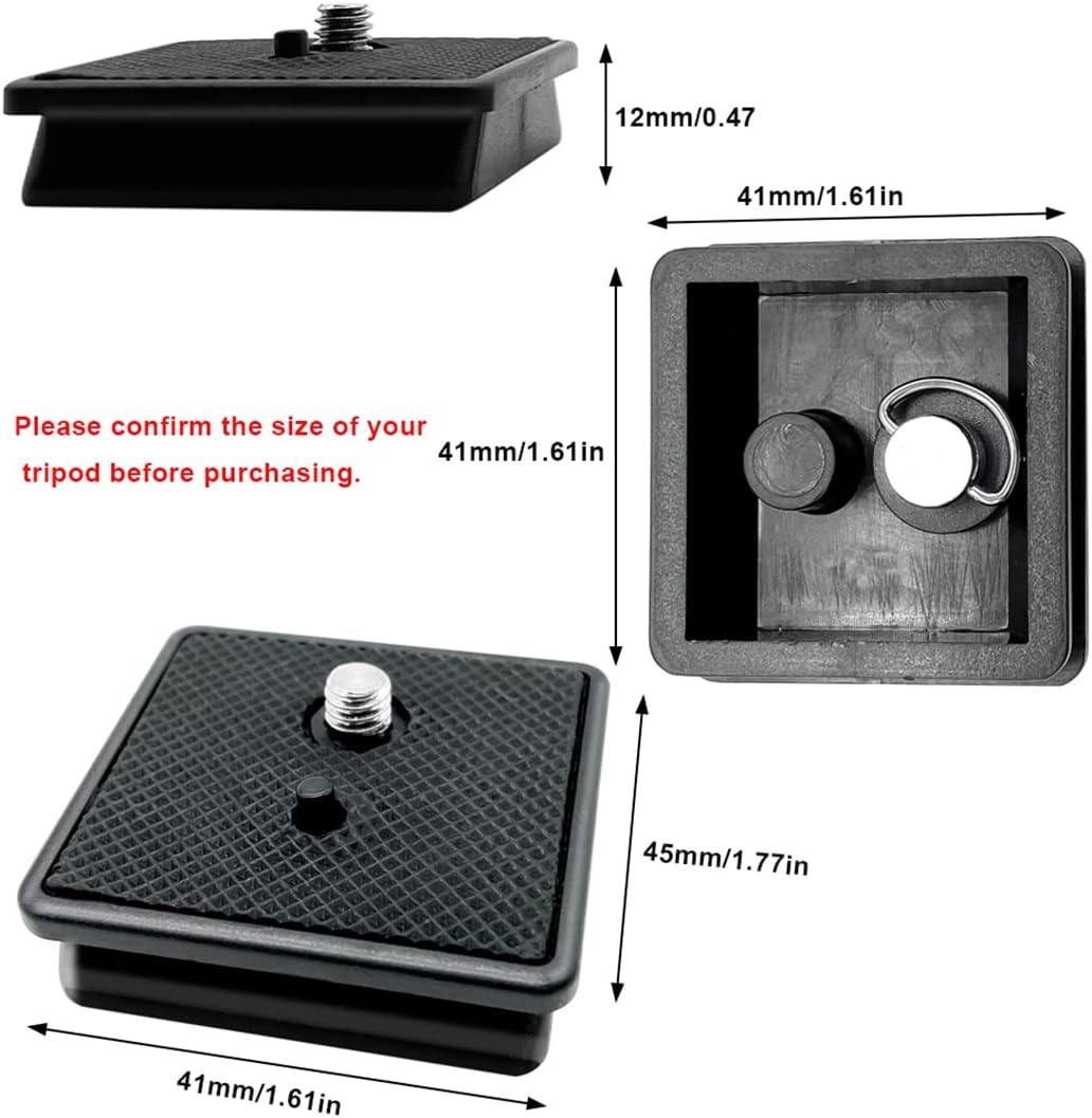 Detalle 2 de CKANDAY 2 Pcs 41mm & 43mm Tripod Quick Release Plates – Practical Camera Mount Adapters